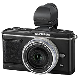 Olympus PEN E-P2 Systemkamera (12,3 Megapixel, 7,6 cm Display, Bildstabilisator) Kit inkl. 17mm Pancake Objektiv und EVF Sucher schwarz verkaufen