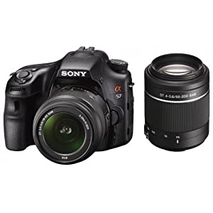 Sony Alpha 57 [16.1MP, Full HD, 3"] schwarz inkl. AF 18-55mm 1:3,5-5,6 DT SAM + AF 55-200mm 1:4,0-5,6 DT SAM Objektiv verkaufen