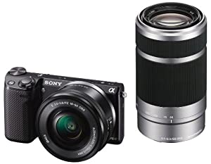 Sony NEX-5R [16.1MP, Live View, 3"] schwarz inkl. AF E 16-50mm 1:3,5-5,6 OSS PZ + AF E 55-210mm 1:4,5-6,3 OSS Objektiv verkaufen