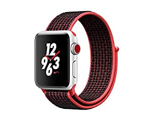 Apple Watch Nike+ Series 3 38 mm Aluminiumgehäuse silber am Nike Sport Loop bright crimson/schwarz [Wi-Fi + Cellular] verkaufen