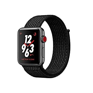 Apple Watch Nike+ Series 3 42 mm Aluminiumgehäuse space grau am Nike Sport Loop schwarz/pure platinum [Wi-Fi + Cellular] verkaufen